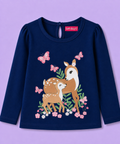 Soft-Buy Cotton Full-Sleeve T-Shirts – Floral/Animal Print (Pack of 3)