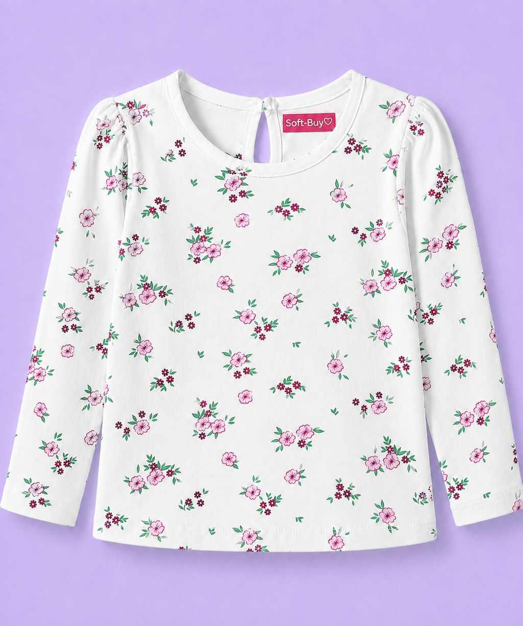 Soft-Buy Cotton Full-Sleeve T-Shirts – Floral/Animal Print (Pack of 3)