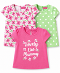 Soft-Buy Cotton T-Shirts – Polka Dot & Floral (Pack of 3, Pink/Green)