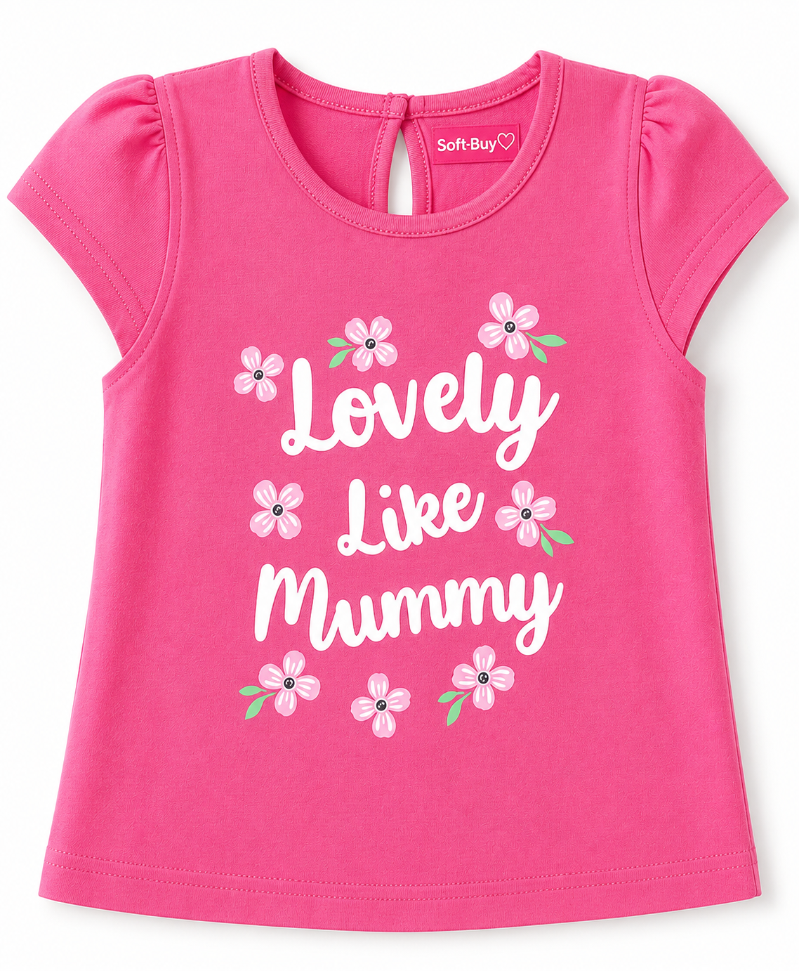 Soft-Buy Cotton T-Shirts – Polka Dot & Floral (Pack of 3, Pink/Green)