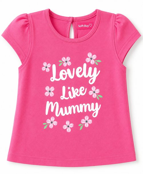 Soft-Buy Cotton T-Shirts – Polka Dot & Floral (Pack of 3, Pink/Green)