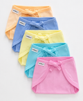 SoftBuy Reusable Muslin U Shaped Nappy Set, Extra Small, Multicolor - 5 Pieces