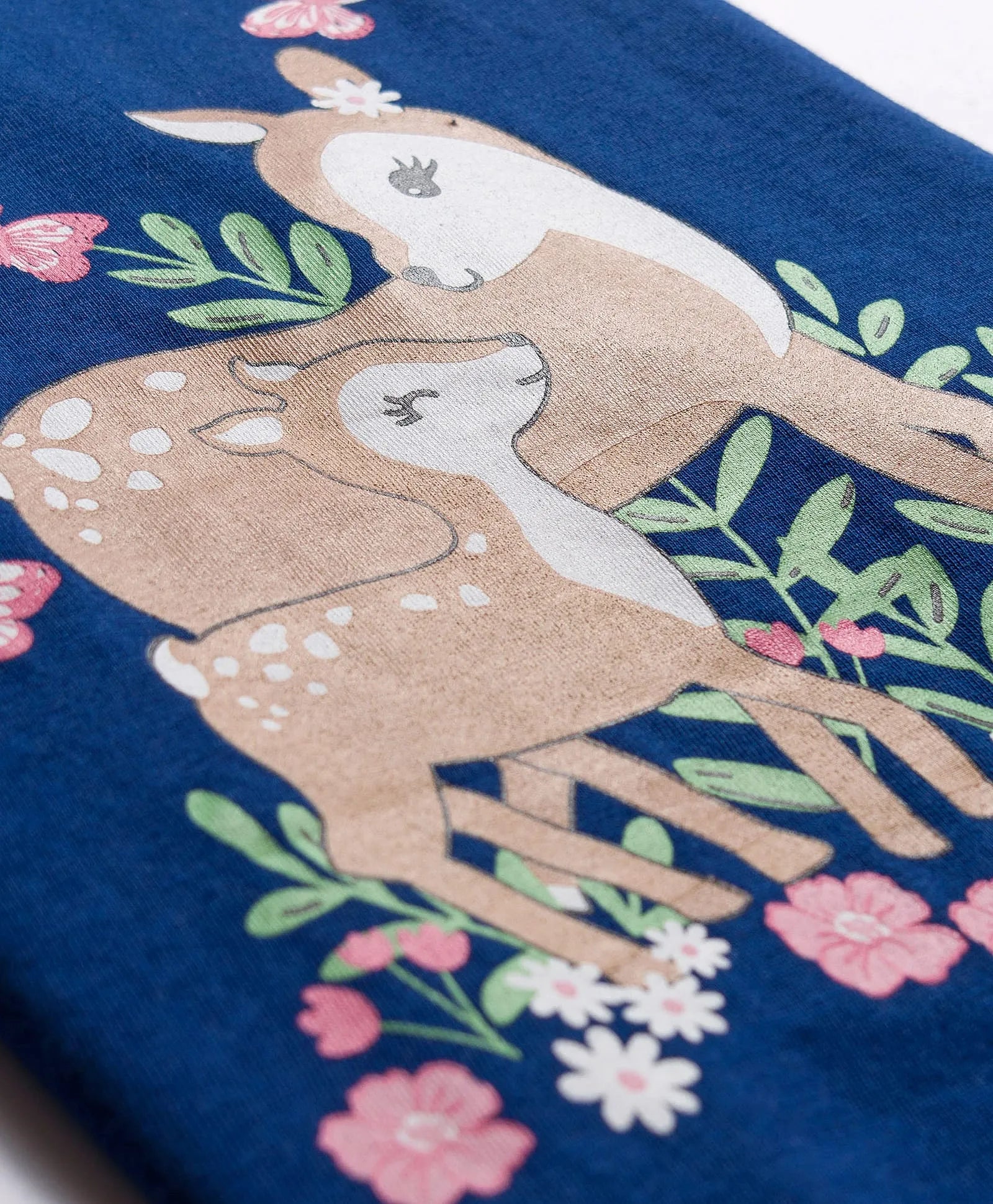Softbuy 100% Cotton Single Jersey Knit Full Sleeves T-Shirt With Floral & Animal Print, Pack Of 3 - Navy Blue/ Pink/ White